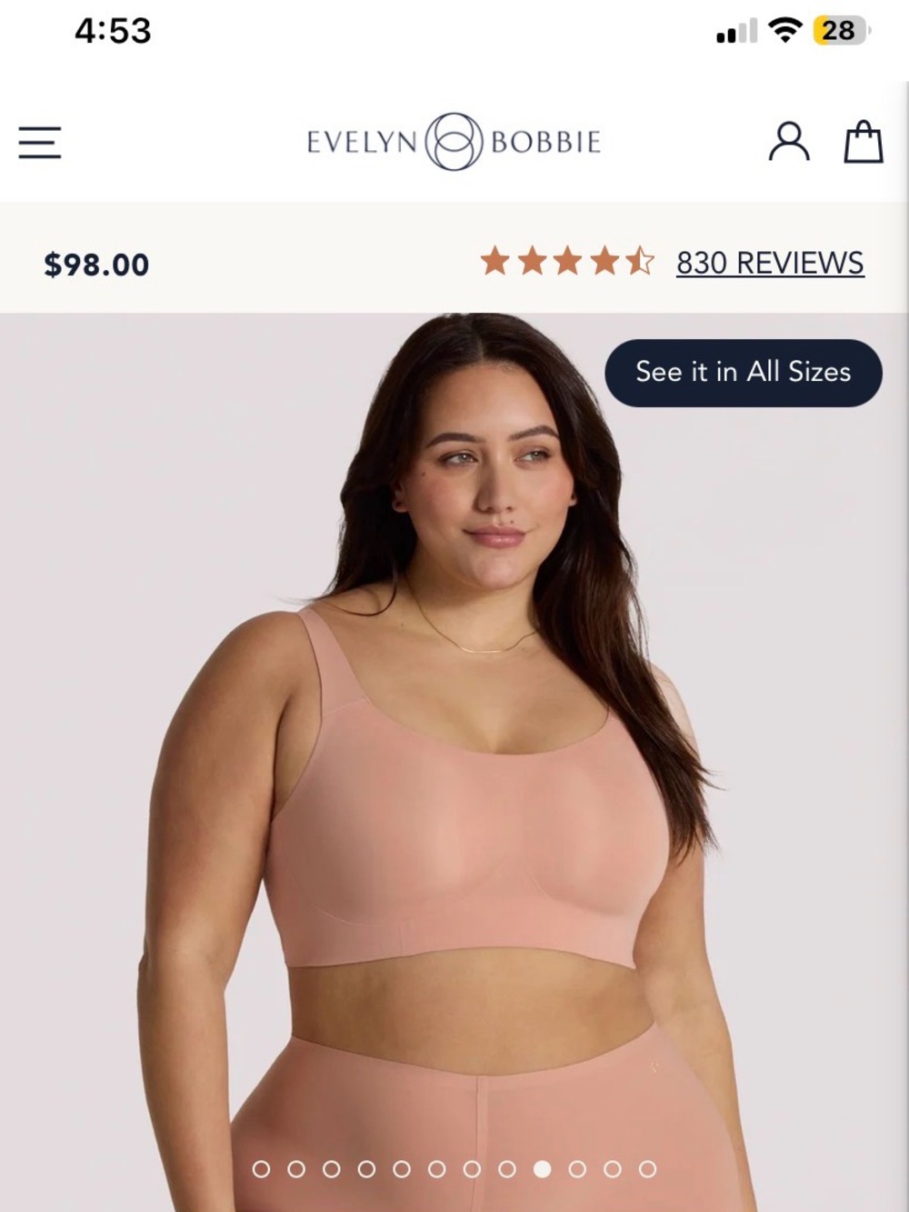 NWT Evelyn & Bobbie Wireless Scoop Bralette in Himalayan Salt